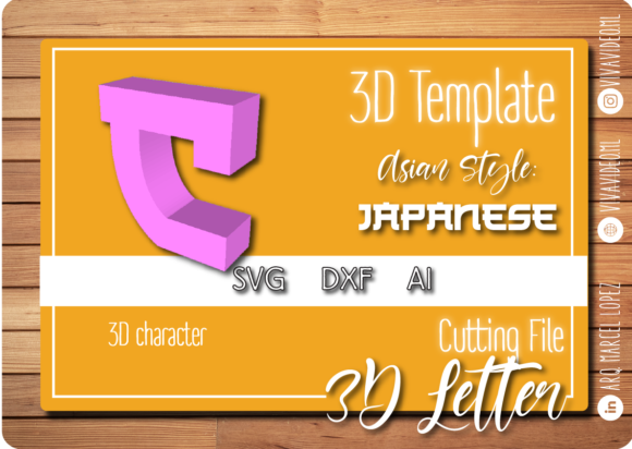 3D SVG Letter C with Asian Style for Creative Designers