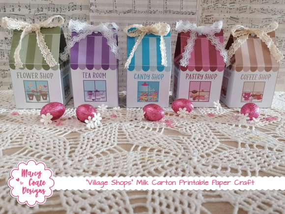 Village Shops Milk Carton Printables: A 3D SVG Asset for Fantasy and Fairy Tale Projects